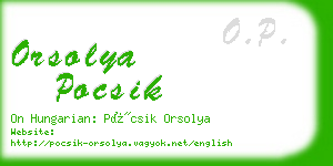 orsolya pocsik business card